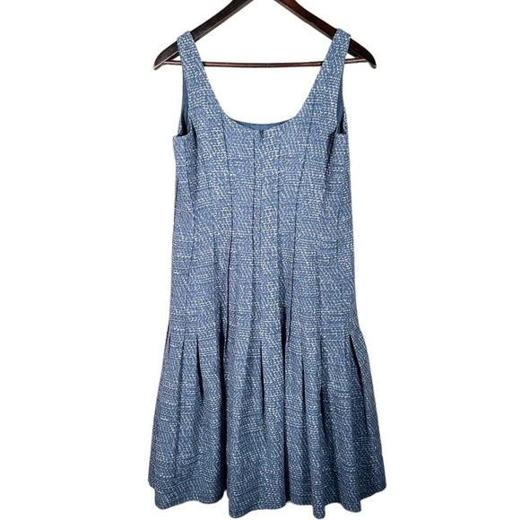 AKRIS PUNTO Pleated Dropped Waist Sleeveless Sheath Dress - Picture 4 of 15